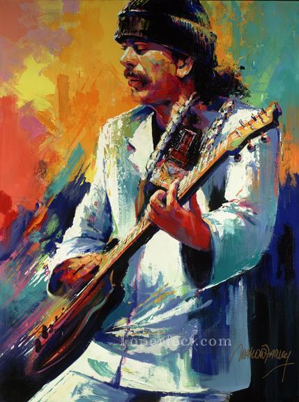 Santana Gitarre texturierten Ölgemälde